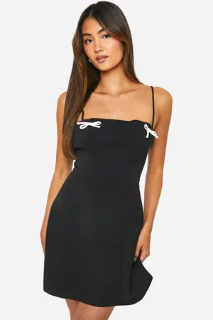 Boohoo Womens Contrast Bow Cami Slip Dress - - 14