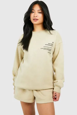 Boohoo Womens Petite Slogan Detail Short Tracksuit - - M