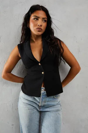 MissPap Womens Tailored Collared Cinched Waist Waistcoat - - 6