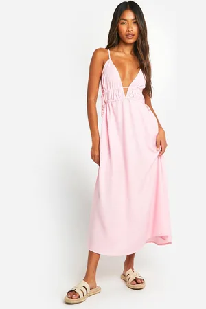 Boohoo Womens Ruched Waist Detail Maxi Dress - - 18