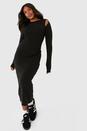 Boohoo Womens Plus Ribbed Cut Out Detail Midi Dress - - 28