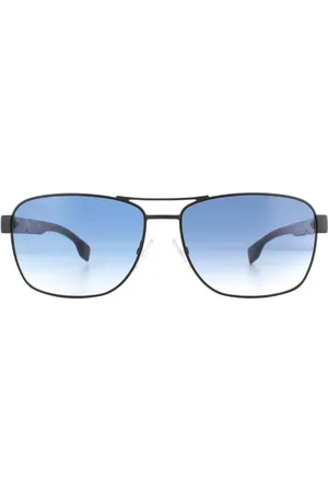HUGO BOSS Rectangle Matte Blue Gradient Sunglasses - One Size