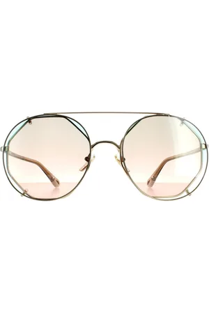 Chloé Womens Round Gold Green Gradient CH0041S - - One Size
