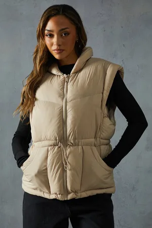 MissPap Womens Detachable Sleeve Two In One Puffer Coat - - 12
