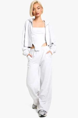 Boohoo Womens Corset Top 3 Piece Boxy Crop Hooded Tracksuit - - XL