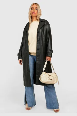 Boohoo Womens Plus Faux Pu Trench Coat - - 24