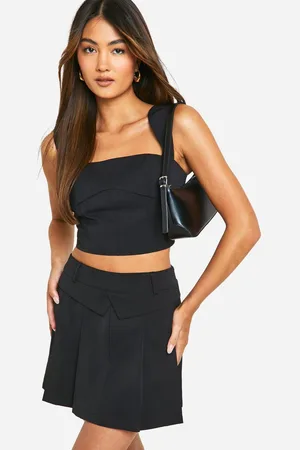 Boohoo Womens Waist Detail Pleated Micro Mini Skirt - - 16