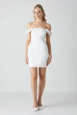 Coast Womens 3d Floral Bardot Bridal Mini Dress - - 12