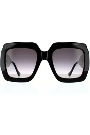 Gucci Womens Rectangle Grey Gradient Sunglasses - One Size
