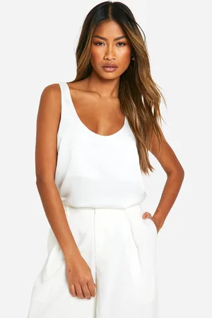 Boohoo Womens Basics Satin Scoop Neck Cami - - 6