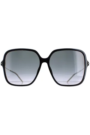 Gucci Womens Square Shiny and Gold Grey Gradient GG1267S - One Size