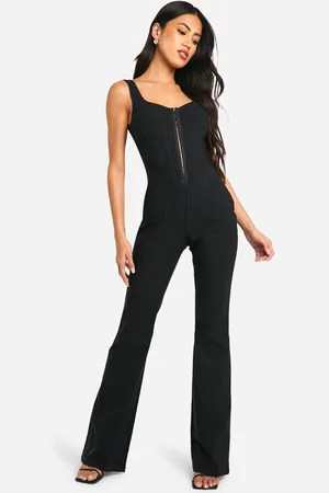 Boohoo Womens Corset Pinstripe Jumpsuit - - 12