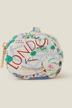 Accessorize London Map Earphone Keyring Case - - One Size
