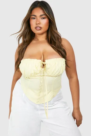 Boohoo Womens Plus Tie Front Cotton Corset Top - - 20
