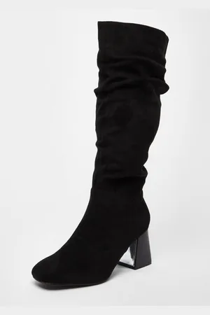 Quiz Womens Wide Fit Knee High Faux Suede Block Heel Boots - 7