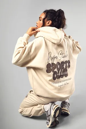 Boohoo Womens DSGN Studio Sports Bubble Slogan Oversized Hoodie - - M