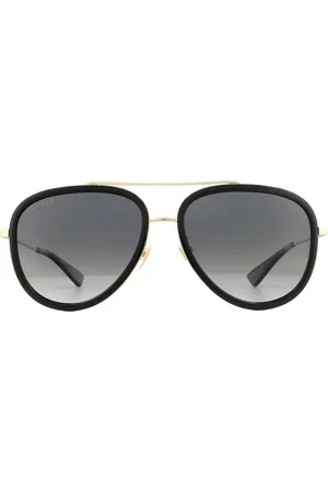 Gucci Aviator And Gold Grey Gradient Polarized Sunglasses - One Size