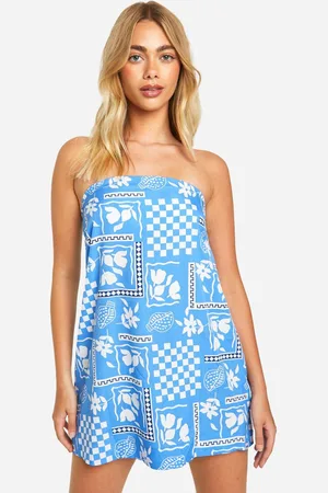 Boohoo Womens Printed Bandeau Mini Dress - - 18