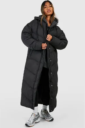 Boohoo Womens Hooded Quilt Detail Maxi Puffer - - 6