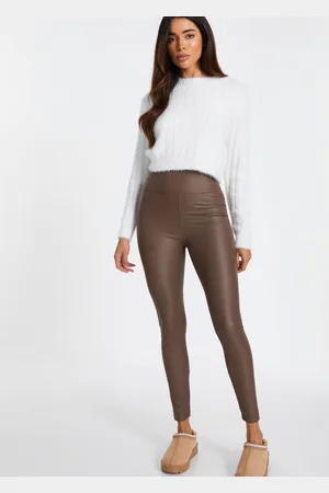Quiz Womens Faux Leather Leggings - 20
