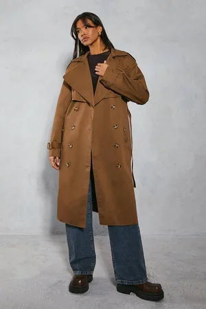 MissPap Womens Oversized Belted Trench Coat - - 8