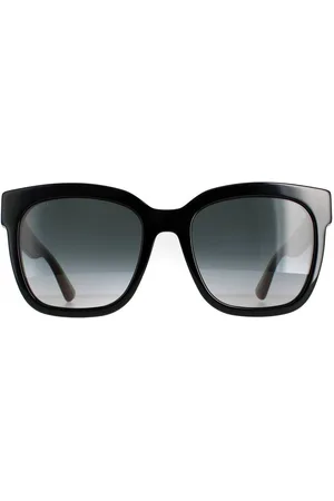 Gucci Womens Square With Green and Red Glitter Grey Gradient GG0034SN Sunglasses - One Size