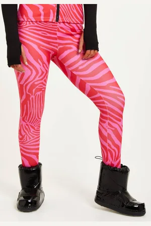 Liquorish Womens Ski Base Layer Tights In Zebra Print - 10