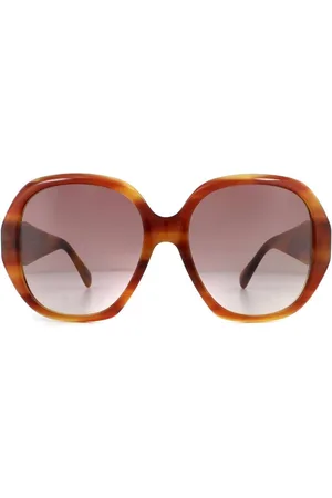 Gucci Womens Square Havana Red Gradient Sunglasses - - One Size