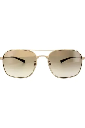 Police Aviator Polished Gold Brown Gradient Sunglasses - - One Size