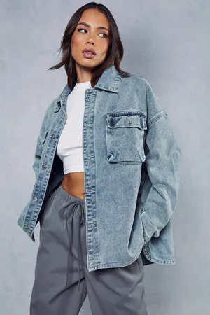 MissPap Womens Extreme Oversized Denim Shacket - - 6