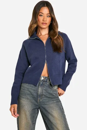 Boohoo Womens Tall Funnel Neck Zip Through Cardigan - - XS