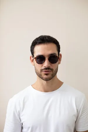 SVNX Oversized Round Sunglasses with Tortoiseshell Rim - - One Size