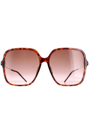 Gucci Womens Square Dark Havana Gradient GG1267S - One Size