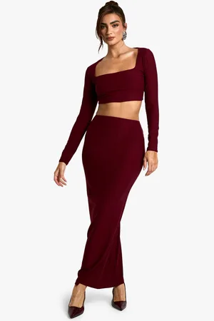 Boohoo Womens Soft Touch Maxi Skirt - - 12