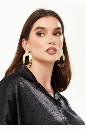 Liquorish Womens Divine Grace Rectangular Hoop Earrings - - One Size