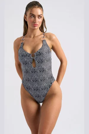 Urban Bliss Womens Mono Print O-ring Swimsuit - - 8
