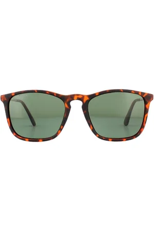 Montana Rectangle Turtle Rubbertouch G15 Green Polarized Sunglasses - One Size