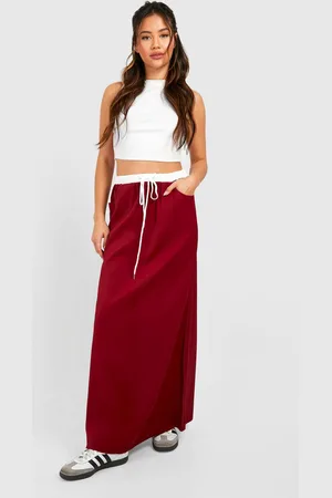 Boohoo Womens Waistband Detail Maxi Skirt - - 16