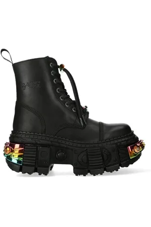 New Rock Platform Leather Boots-WALL83CCT-S8 - - 6.5