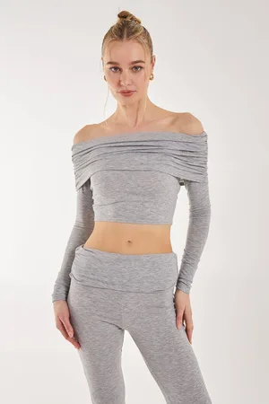 Pink Vanilla Womens Off the Shoulder Lounge Top - - L
