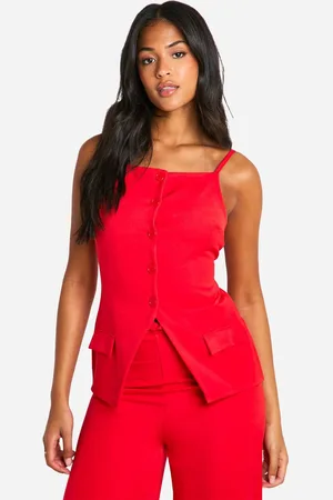 Boohoo Womens Tall Square Neck High Neck Waist Coat - - 16