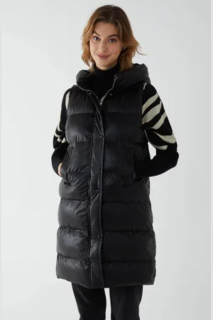 Blue Vanilla Womens Hooded Puffer Gilet - - M