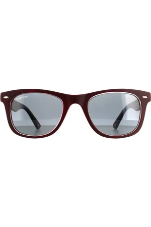 Montana Square Burgundy Rubbertouch Grey Polarized MP41 Sunglasses - - One Size