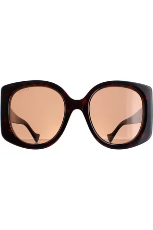 Gucci Womens Round Dark Havana GG1257S - One Size