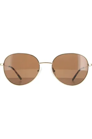 Calvin Klein Womens Round Gold Solid Brown CK20104S - - One Size