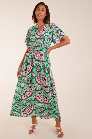Blue Vanilla Womens Oversized Paisley A Line Dress - - S