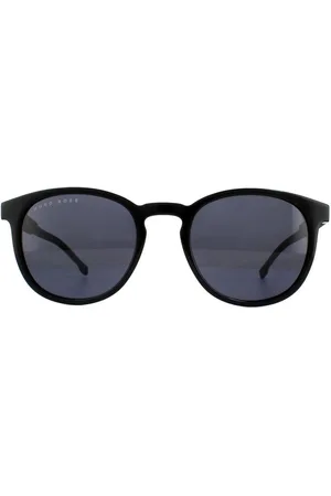HUGO BOSS Round Grey Blue Sunglasses - One Size