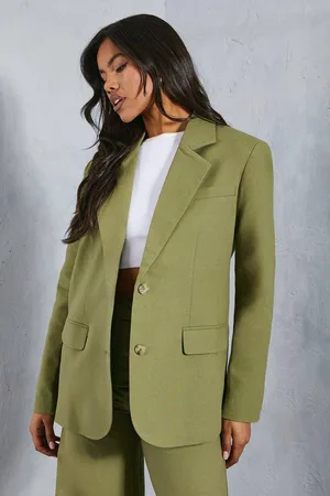 MissPap Womens Oversized Linen Look Tailored Blazer - - 8