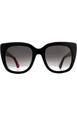 Gucci Womens Cat Eye with Red and Green Brown Gradient Sunglasses GG0163SN - One Size