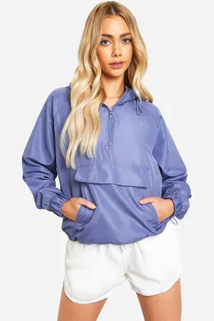 Boohoo Womens Hooded Half Zip Festival Mac - - 16